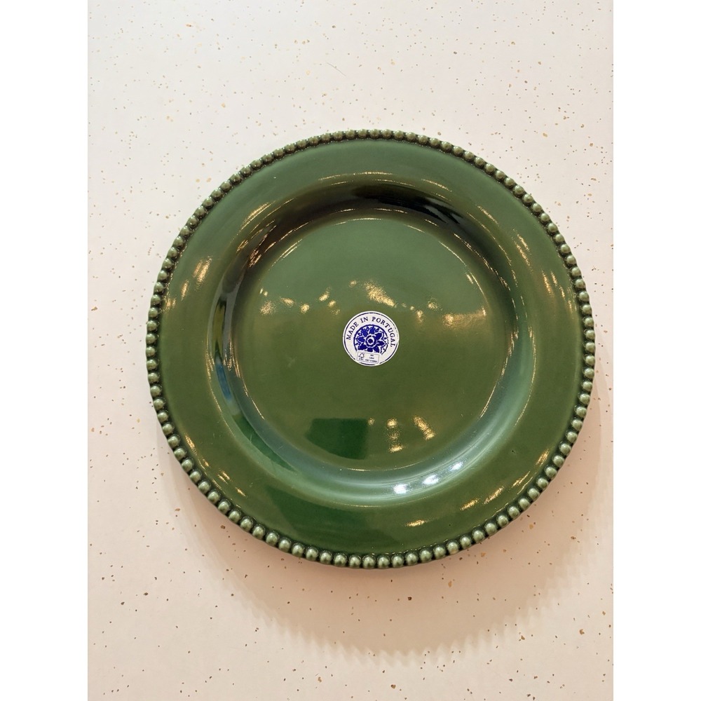 Matceramica Perola green ceramic Dinner Plate with beaded edges 11" Replacement